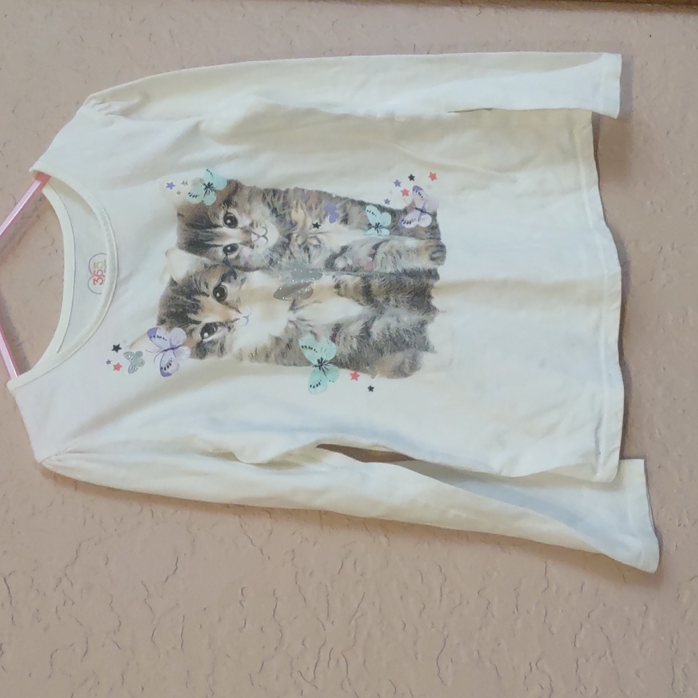 Garanimals White Long sleeve Kittens and butterflies Shirt